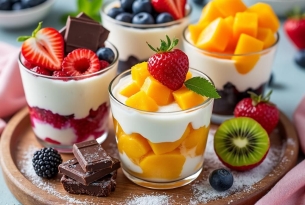 PARFAIT TRÁI CÂY – SỮA CHUA – GRANOLA: MÓN ĂN SÁNG HEALTHY TỪ TRÁI CÂY TƯƠI