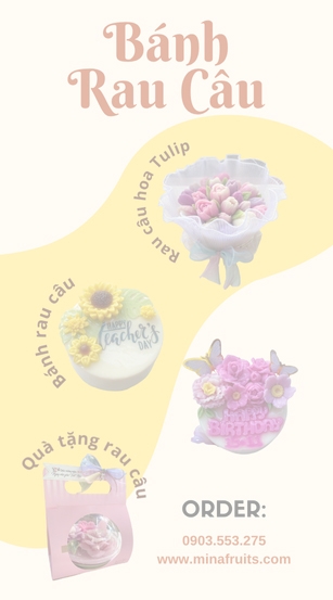 Rau câu nghệ thuật, bánh kem rau câu, quà tặng rau câu