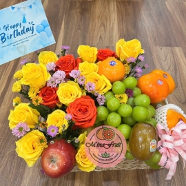Giỏ Trái Cây Và Hoa MNG037