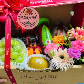 Hộp quà tặng hoa trái cây cao cấp MNH002