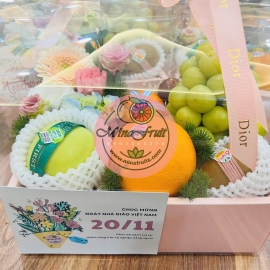 Hộp quà tặng trái cây và hoa MNH021